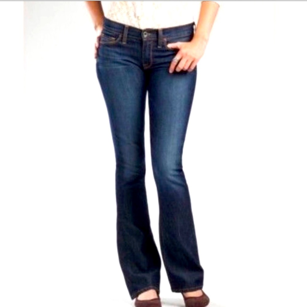 Lucky Brand women med blue acid wash jeans Sofia bootcut mid rise Sz 6/28 Tall - Picture 2 of 16